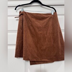 Banana Republic Rust Brown A-Line Wrap Mini Skirt